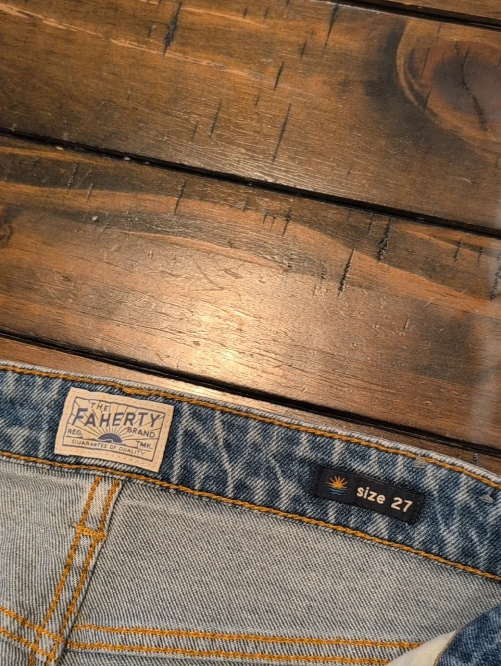 Faherty Slim Straight Leg Jeans Organic Cotton Feel Good Denim